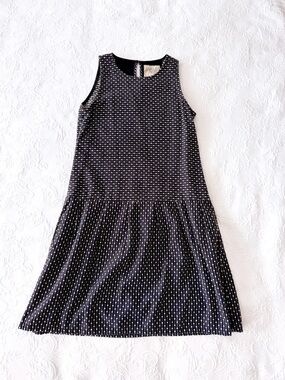 ace & jig black sleeveless dress white polka dots S